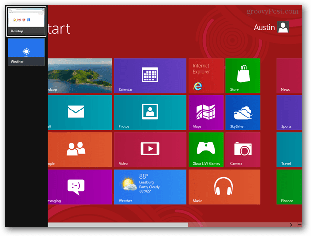 Rýchle zmeny medzi aplikáciami Windows 8 pomocou klávesnice