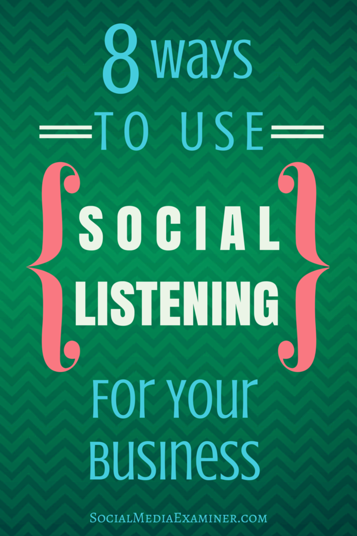 8 spôsobov, ako využiť sociálne počúvanie pre svoje podnikanie: Examiner sociálnych médií