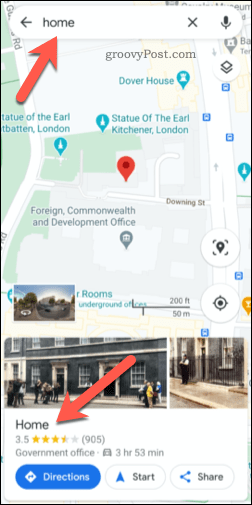 Uložená adresa v Mapách Google
