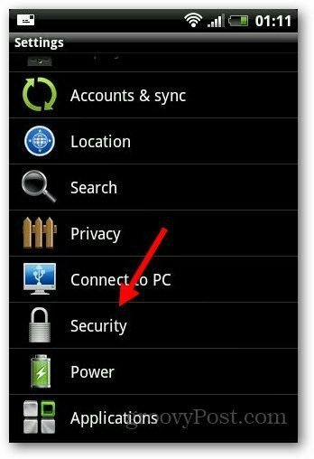 Bezpečnostný zámok Android 2