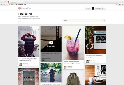 Pinterest vám umožňuje zvoliť obrázok a kľúčové slová pre vaše kampane s propagovanými pinmi. 