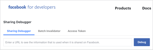 Pomocou nástroja Debugger sa ubezpečte, že Facebook sťahuje správny obrázok ukážky odkazu na Facebook.