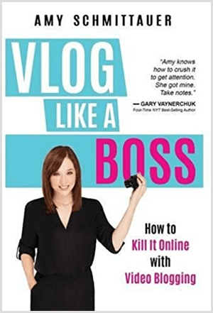 Amy Landino napísala knihu Vlog Like a Boss pod menom Amy Schmittauer. Na obálke je fotografia Amy od pása, ktorá drží videokameru. Názov sa zobrazuje na svetlomodrom pozadí s bielymi a fuchsiovými písmenami. Sloganom knihy je Ako ju zabiť online pomocou video blogov.