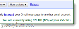 momentálne využívate x množstvo priestoru v Gmaile