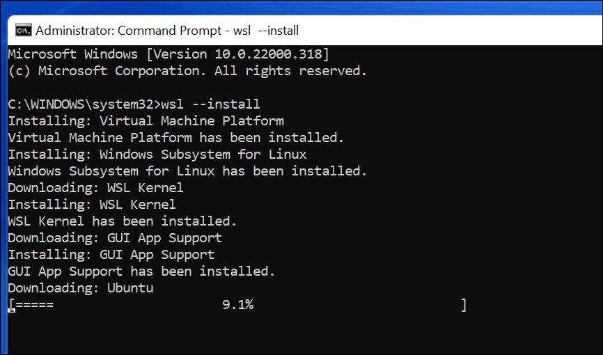 Inštalácia WSL a Ubuntu