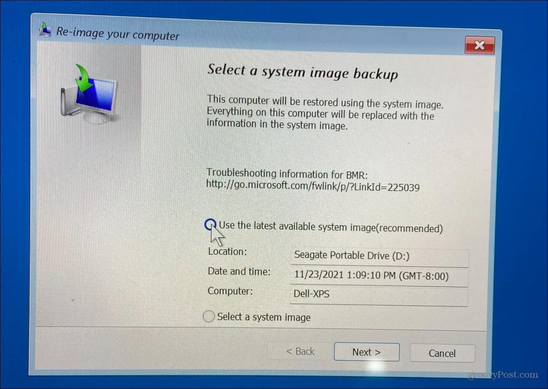 Ako obnoviť Windows 11 pomocou zálohy obrazu systému
