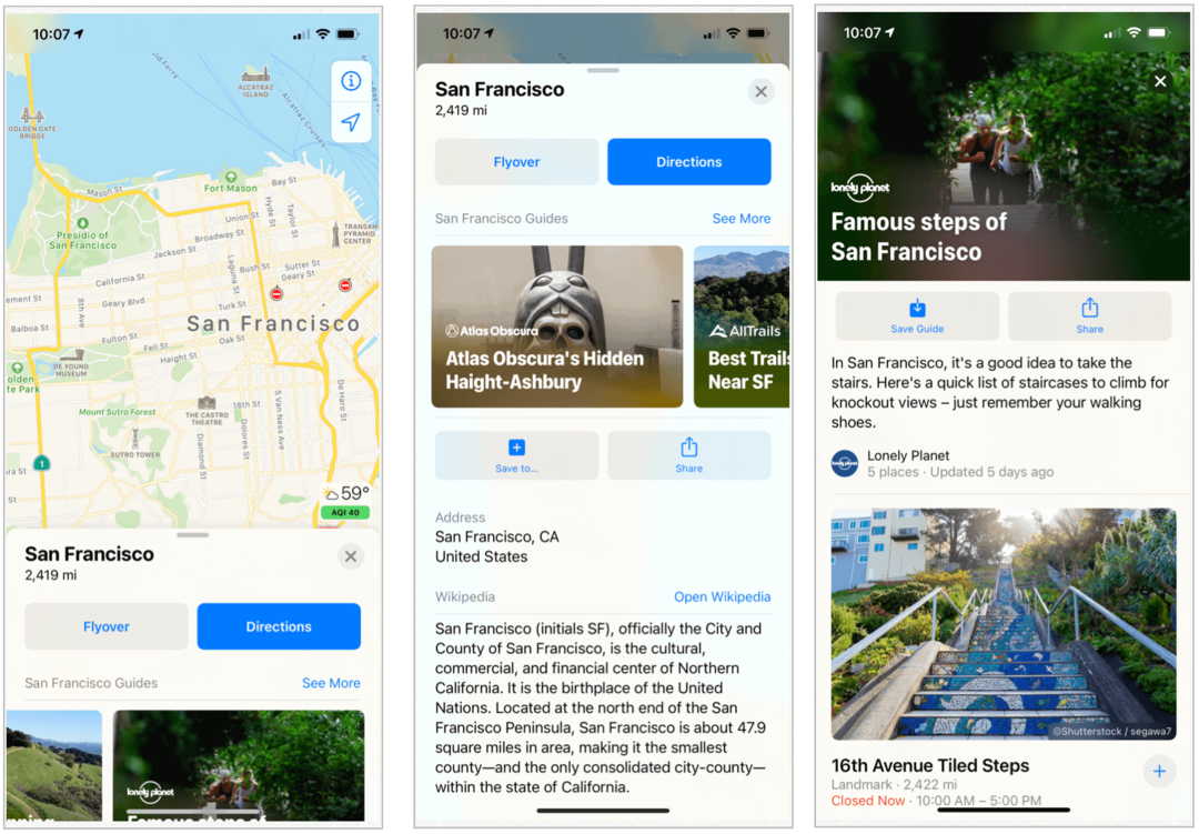 Ako Apple zmenil Mapy v iOS 14, MacOS Big Sur
