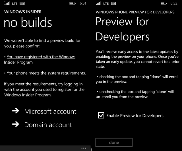 Ukážka systému Windows Phone 10 na podporu zariadení 512 MB