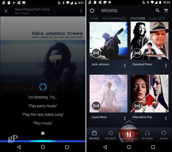 Použite Alexa na ovládanie hands-free v aplikácii Amazon Music pre Android alebo iOS