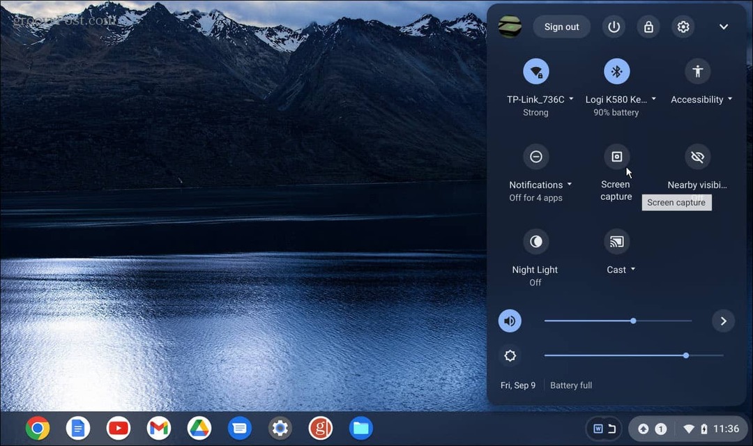 Záznam obrazovky na Chromebooku
