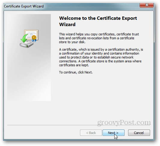 Export certifikátov systému Windows