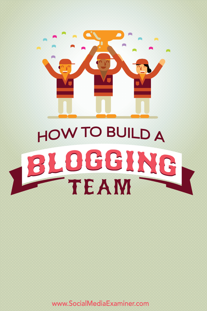 ako vybudovať blogovací tím