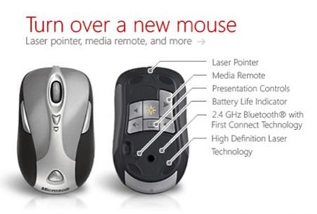 Tlačidlá prezentácie myši laserového ukazovateľa myši ovládajú bezdrôtové pripojenie