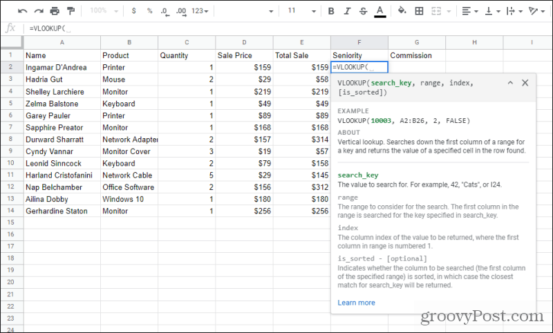 písanie funkcie vlookup