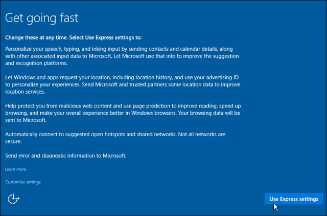 Epress Settings Windows 10