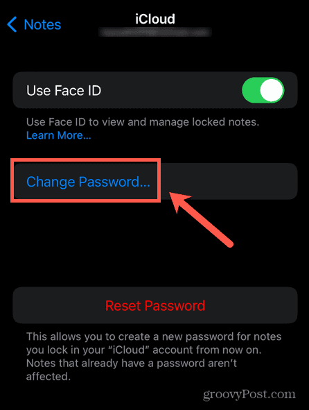 iphone zmeniť heslo poznámky