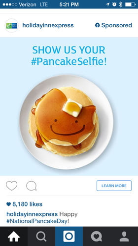 holidayinnexpess instagramová reklama s textom v obrázku