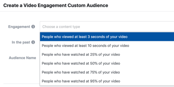 Rámec interakcie rámca s reklamnými zúženiami na Facebooku vlastné publikum.