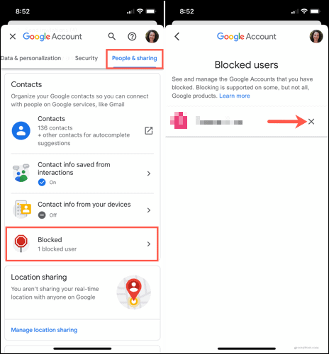 Odblokujte používateľa na Disku Google v mobile