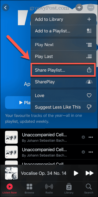 Apple music share playlist