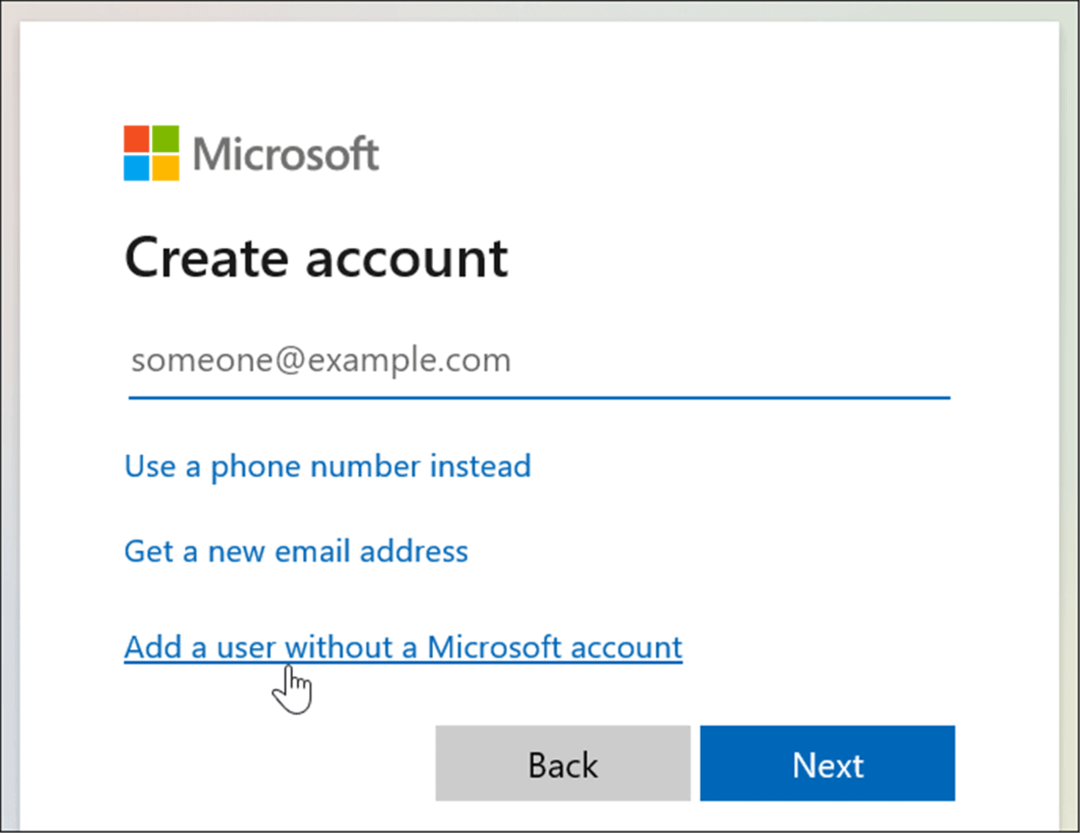 pridať používateľa bez účtu Microsoft