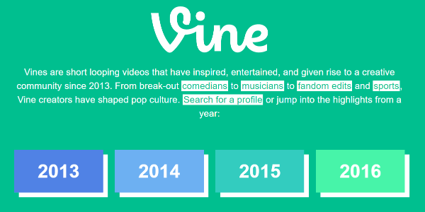 Twitter v tichosti zverejnil archív viniča od roku 2013 do roku 2016 na webe Vine.