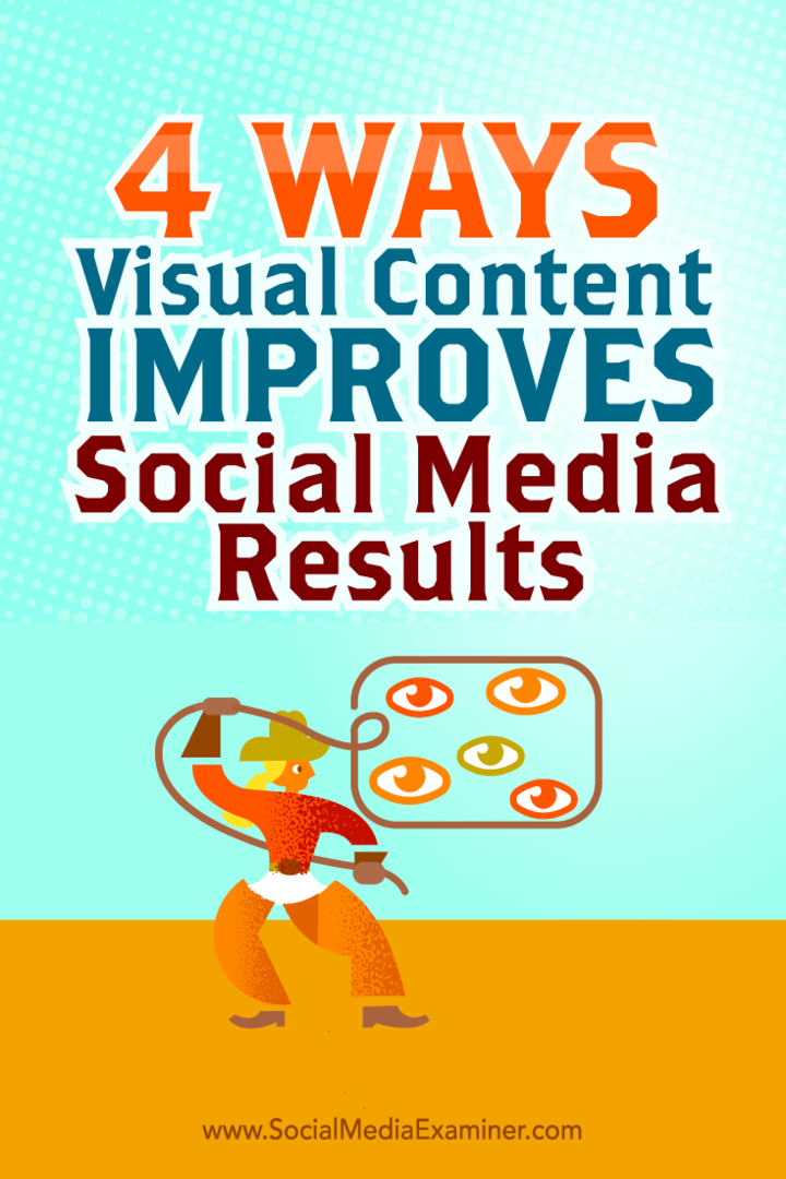 Tipy na štyri spôsoby, ako môžete vylepšiť výsledky svojich sociálnych médií vizuálnym obsahom.