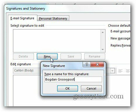 Outlook 2013 použite podpisové meno