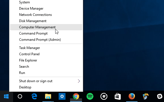 2 rýchly prístup k systému Windows 10 Správa počítačov