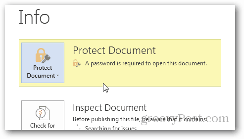 Chráňte heslom a zašifrujte dokumenty balíka Office 2013: Potvrďte ochranu