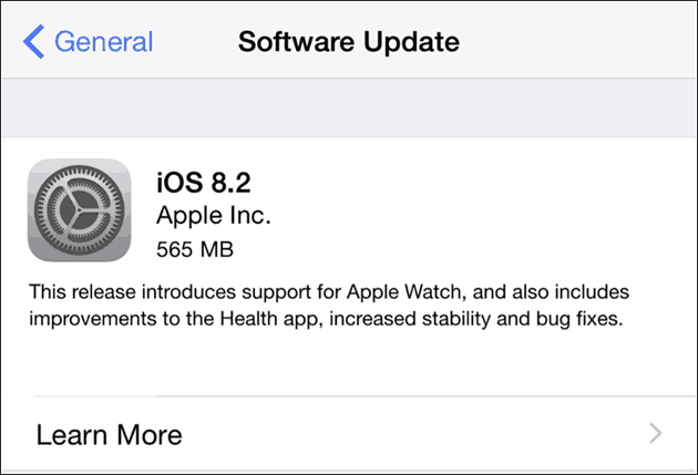Vydanie Apple iOS 8.2