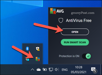 Otvorenie rozhrania AVG v systéme Windows