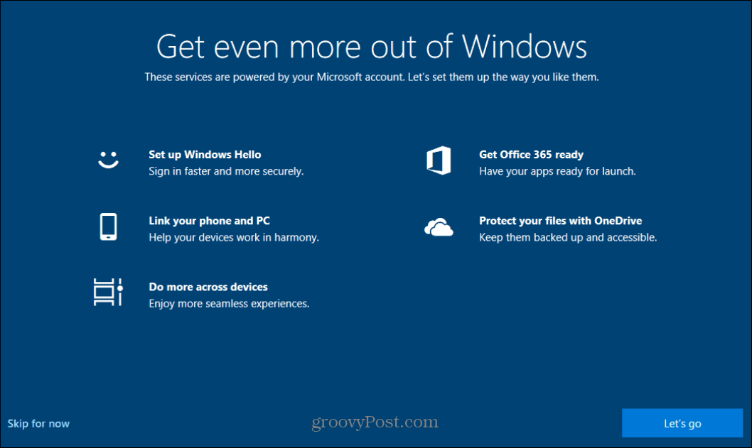 Zakážte úvodnú obrazovku „Získajte z Windows ešte viac“ v systéme Windows 10