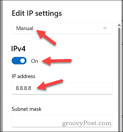 Nastavte IP adresu pre Google DNS