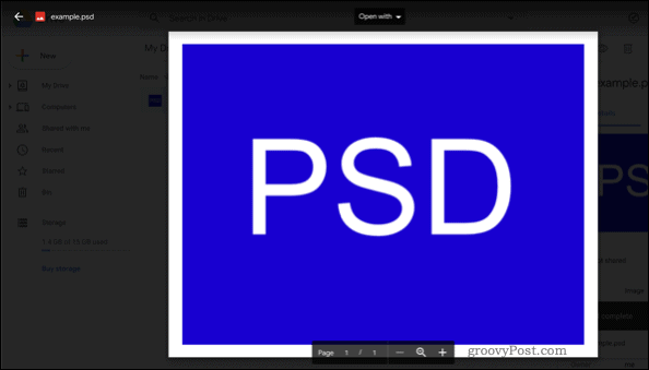 Otvorenie súboru PSD na Disku Google