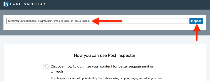 podrobný návod, ako vyčistiť medzipamäť pomocou nástroja LinkedIn Post Inspector