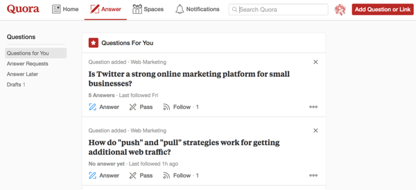 Marketing na Quore zahŕňa odpovedanie na otázky, na ktoré ste kvalifikovaní najviac.