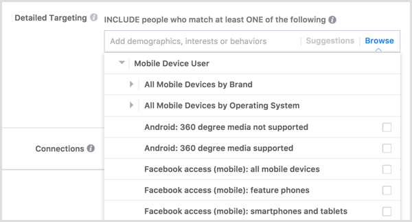 Facebooková reklama zacielená na používateľa mobilného zariadenia