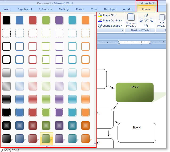 Ako vytvoriť vývojový diagram v programe Microsoft Word 2007