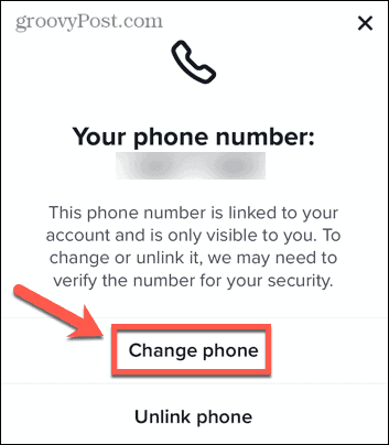 tiktok zmeniť telefónne číslo
