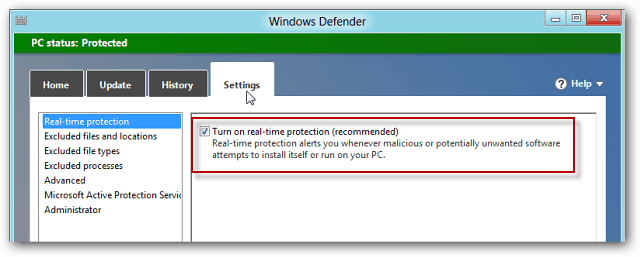 Windows Defender v systéme Windows 8 Zahŕňa MSE