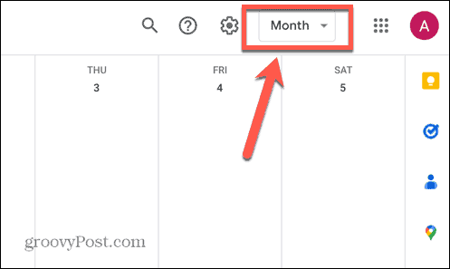 možnosti zobrazenia kalendára Google