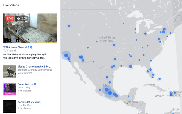 Facebook Live Map je interaktívny spôsob, ako môžu diváci nájsť živé prenosy kdekoľvek na svete.