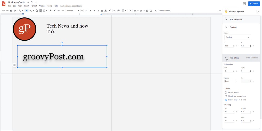 Ako vytvoriť vizitky v Dokumentoch Google
