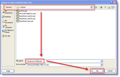 Ako vytvoriť súbory PST pomocou programu Outlook 2003 alebo Outlook 2007