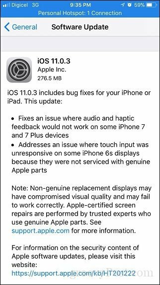 Apple iOS 11.0.3 - Apple vydal ďalšiu malú aktualizáciu pre iPhone a iPad