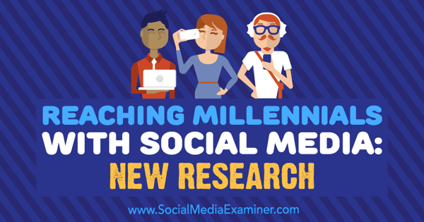 Oslovenie milénia so sociálnymi médiami: Nový výskum Michelle Krasniak v odbore Social Media Examiner.