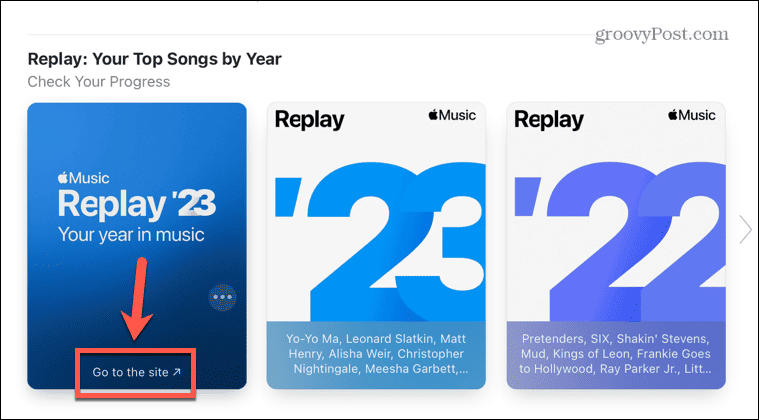 Apple music replay prejdite na stránku