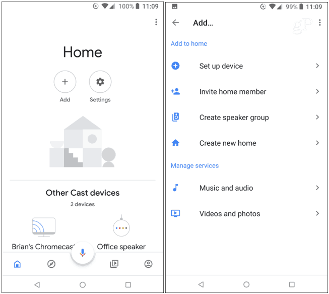 Zariadenie na pridávanie aplikácií pre domácu aplikáciu Google