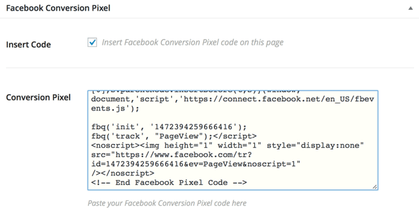 facebookový konverzný pixel plugin